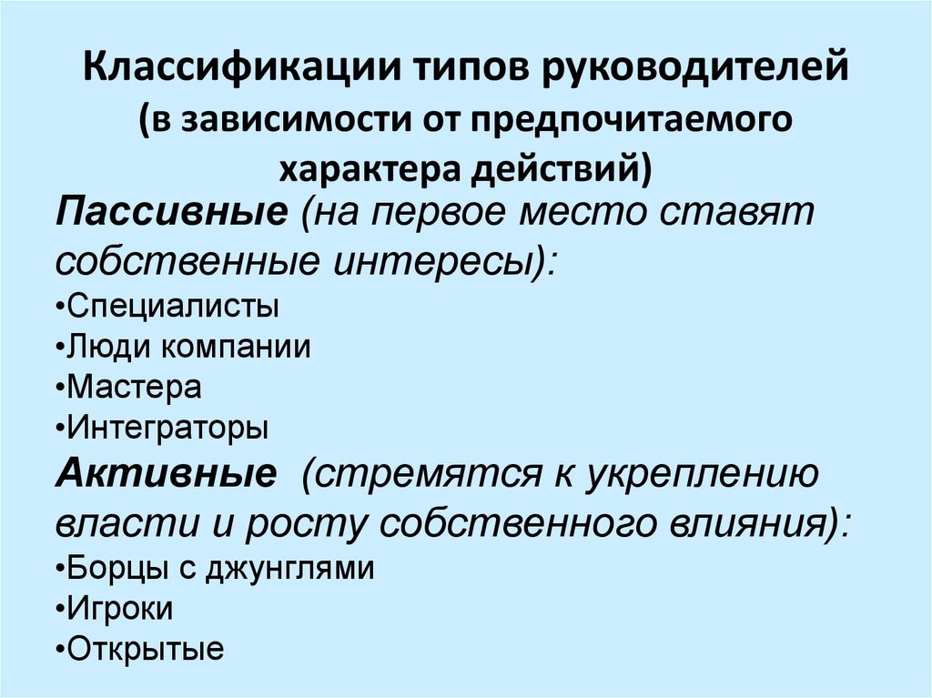 Виды руководства. Классификация руководителей. Классификация типов руководителей. Классификация типажей руководителей. Современная классификация типов руководителей.