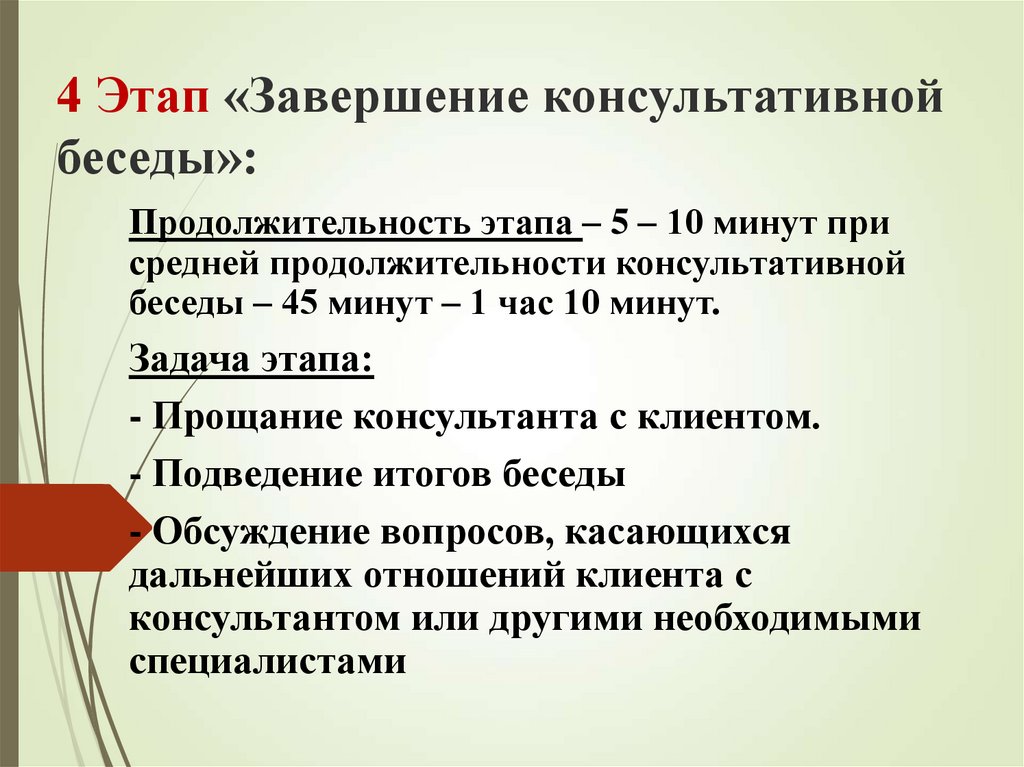 Этапы консультации