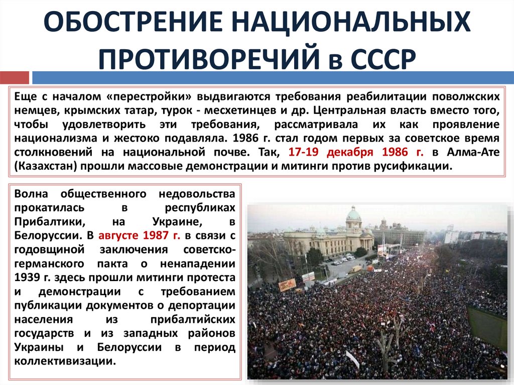 Обострение ситуации вокруг украины главное. Национальные конфликты в СССР. Национальные движения и межнациональные конфликты в СССР. Национальные конфликты в годы перестройки. Причины национальных конфликтов в СССР.