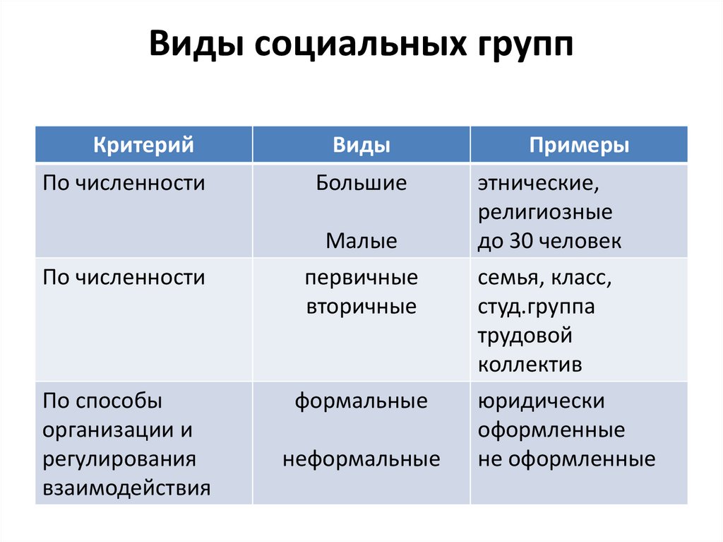 Состав социальной группы