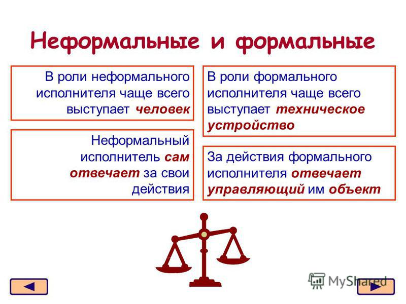 Неформальный исполнитель это