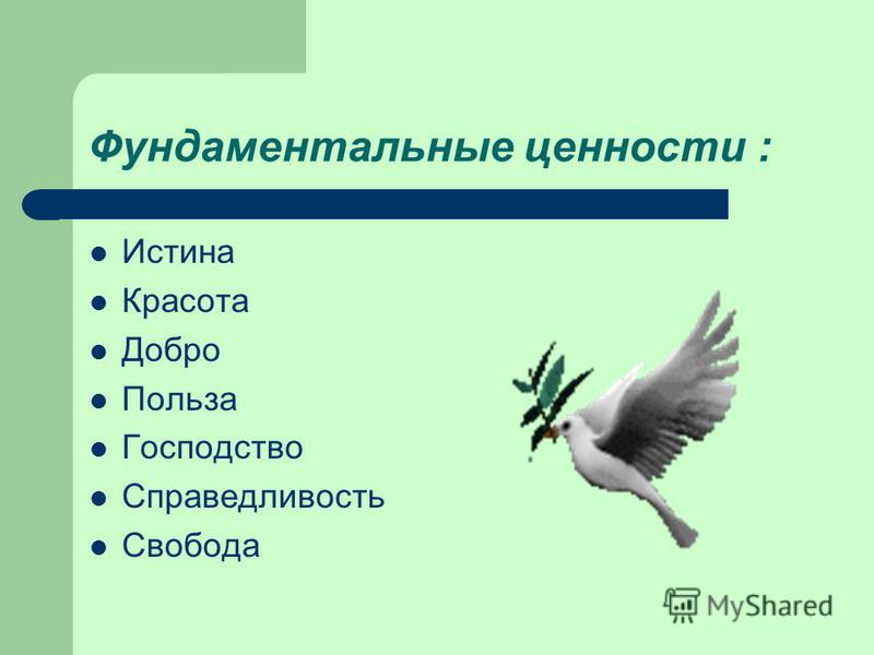 Фундаментальные высшие ценности. Основополагающие ценности. Ценности добра