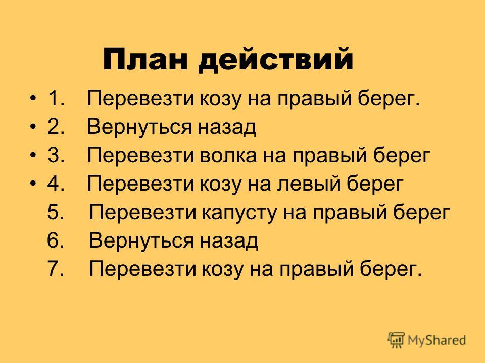 Какой план действия