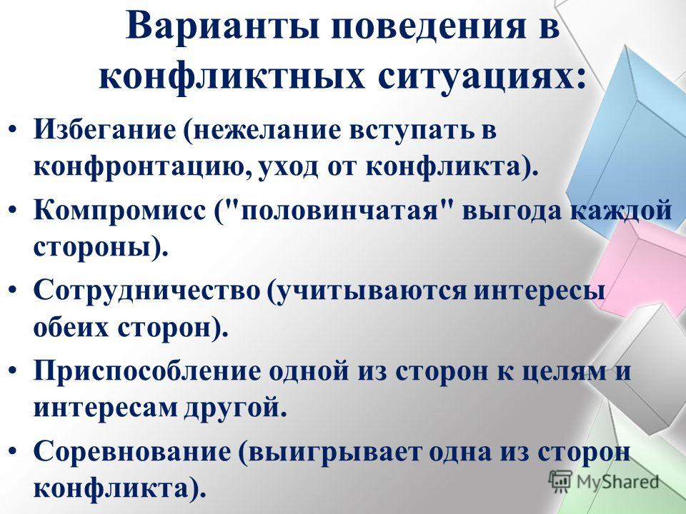 Варианты поведения