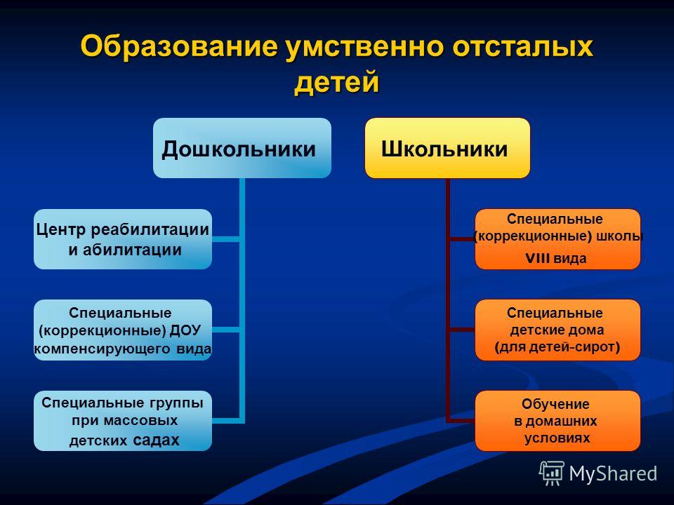 Умственная отсталость интеллектуальные нарушения. Образование лиц с нарушениями умственного развития. Образование лиц с умственной отсталостью.. Средства обучения и воспитания умственно отсталых детей. Типы воспитания детей с умственной отсталостью.