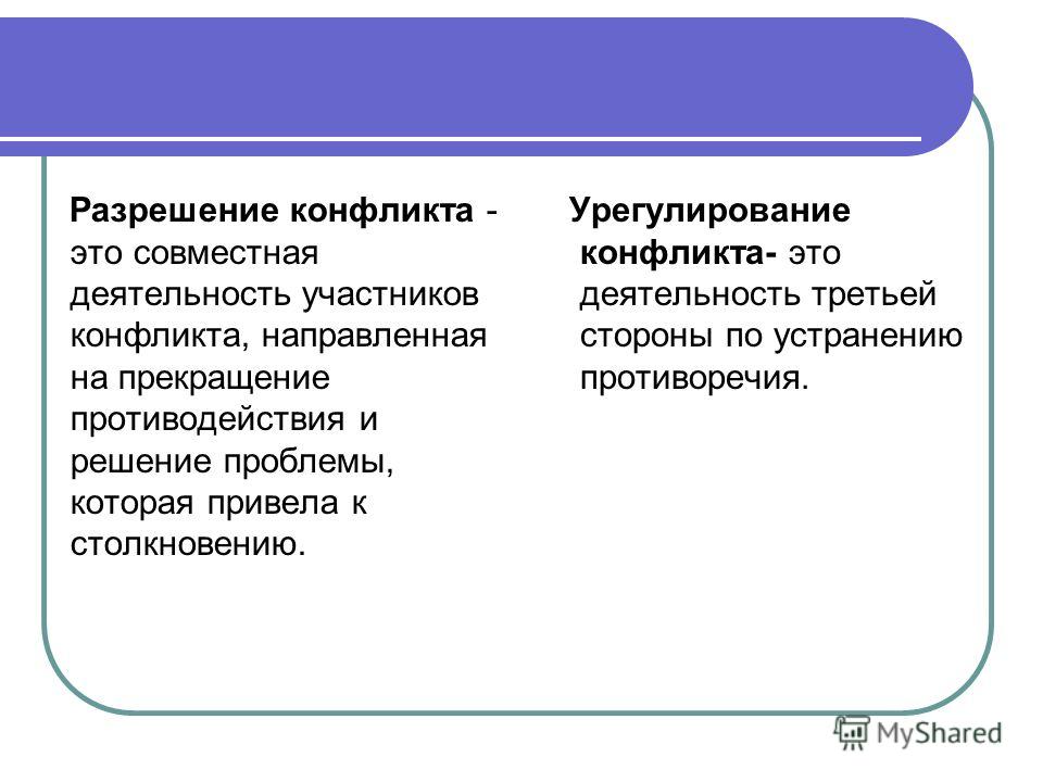 Способы урегулирования конфликтов