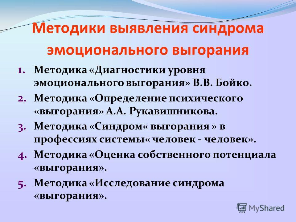 Профессиональное выгорание самодиагностика и профилактика нмо