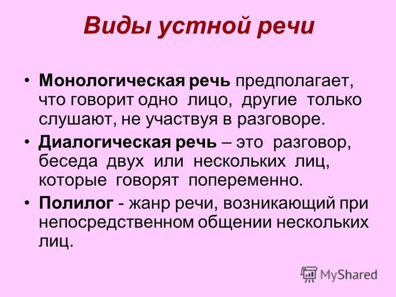 Как называется речь. Виды устной речи. Монологическая и диалогическая речь. Примеры монологической и диалогической речи. Устная монологическая речь.