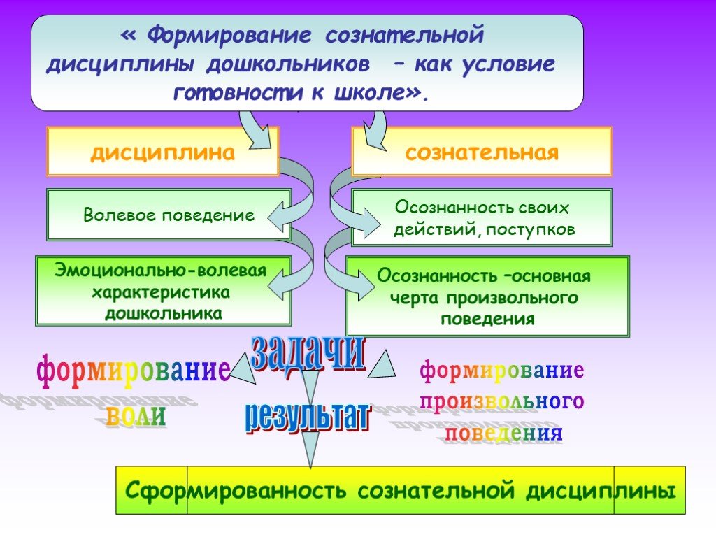 Поведение формируется. Формирование осознанности правил поведения дошкольника. Формирование сознательной дисциплины. Воспитание сознательной дисциплины школьников. Условия формирования произвольного поведения дошкольников.