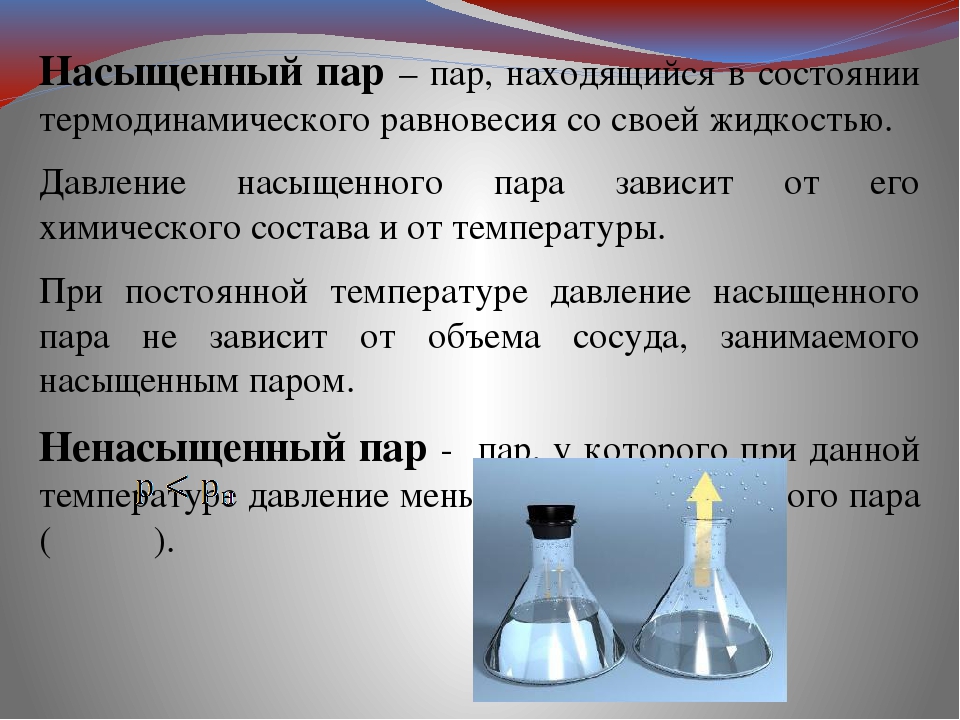 Определение пары. Насыщенный пар. Примеры насыщенного пара. Понятие насыщенного пара. Насыщенный пар и его свойства.