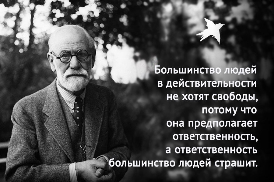 Большинство людей. Цитаты Фрейда о свободе. День рождения Зигмунда Фрейда. Большинство людей в действительности не хотят свободы.