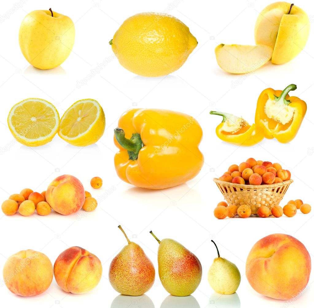 Желтые овощи и фрукты для детей