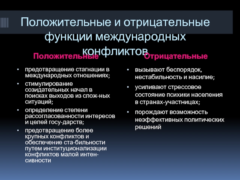 Решения международных конфликтов. Положительные и отрицательные функции конфликта. Отрицательные функции конфликта. Роль конфликтов позитивная негативная. Международные конфликты.